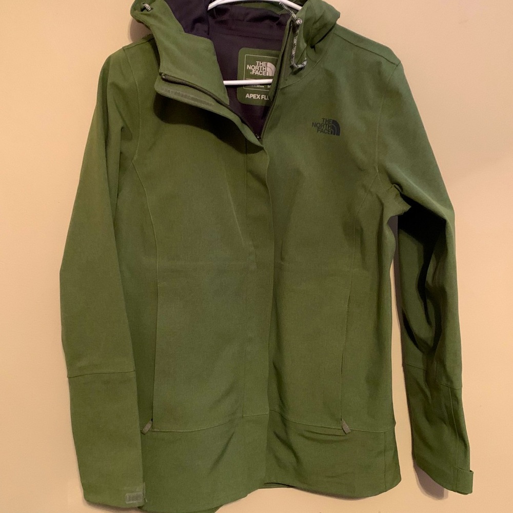 North face olive apex rain jacket